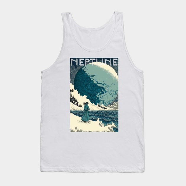 Neptune Travel Poster Vintage Tank Top by JigglePeek